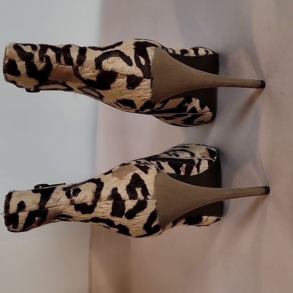 MADISON HARDING LEATHER ANKLE BOOTS - SZ 7 ~ Leopard Print - Picture 7 of 11